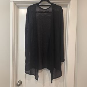 Volcom Black Open-Knit Long Cardigan